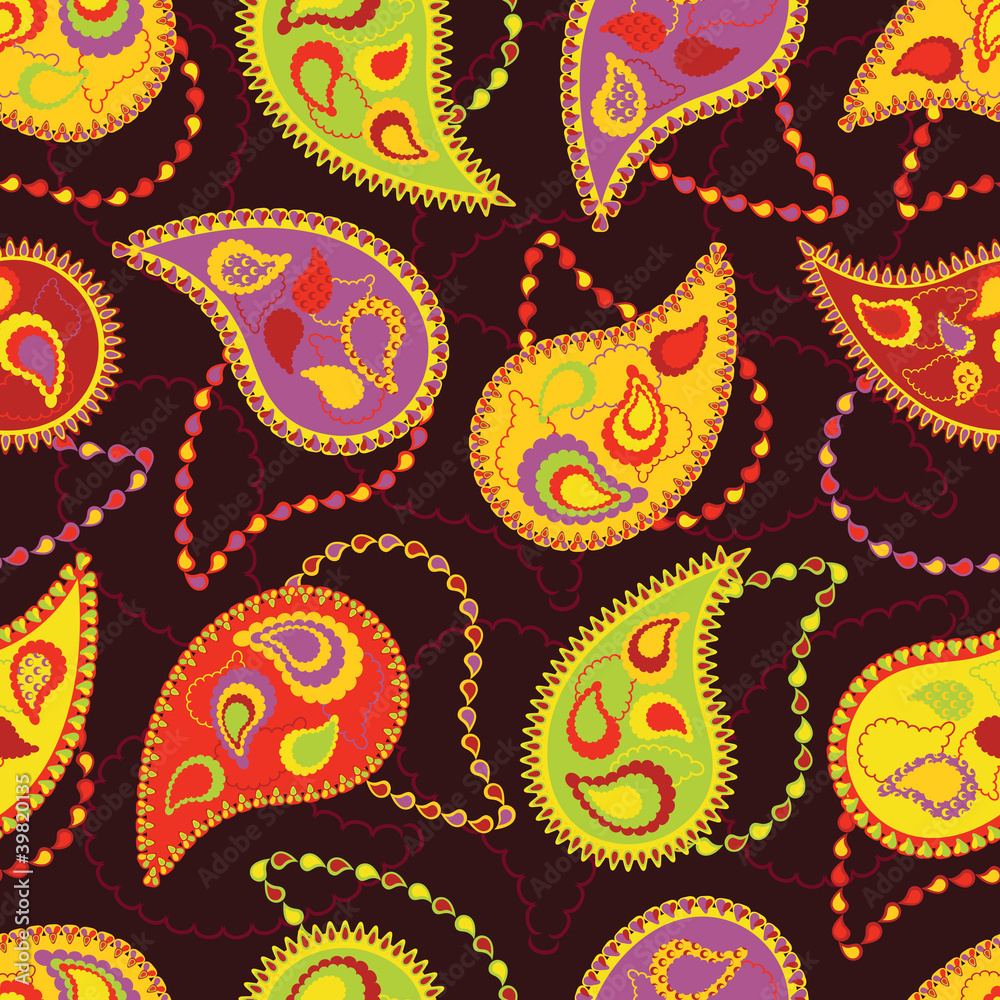 Fototapeta premium paisley wallpaper in bright colors
