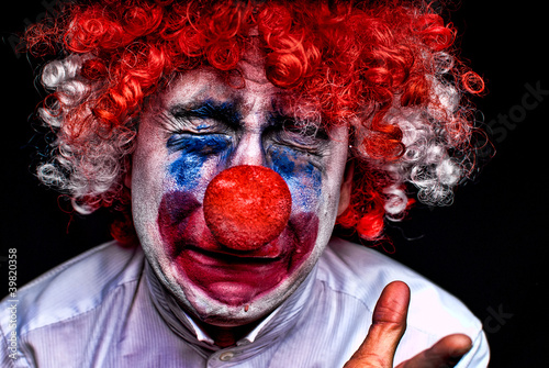 Fototapeta Naklejka Na Ścianę i Meble -  crying sad clown