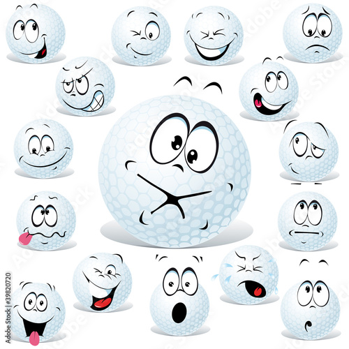 vector golf ball cartoon isolated on white