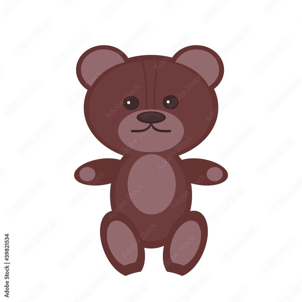 Naklejka premium nice teddy bear on white background