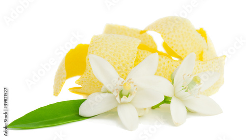 Flower and lemon dried peel.