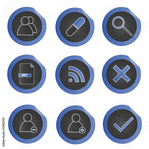 Buttons Blau Schwarz