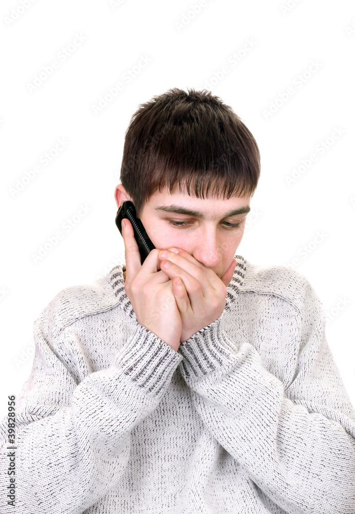 young man with phone young man with phone