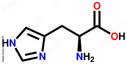 Essential amino acid histidine structural formula