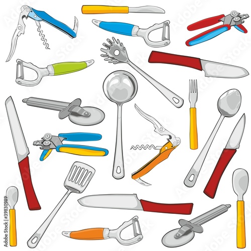 fully editable vector illustration kitchen items