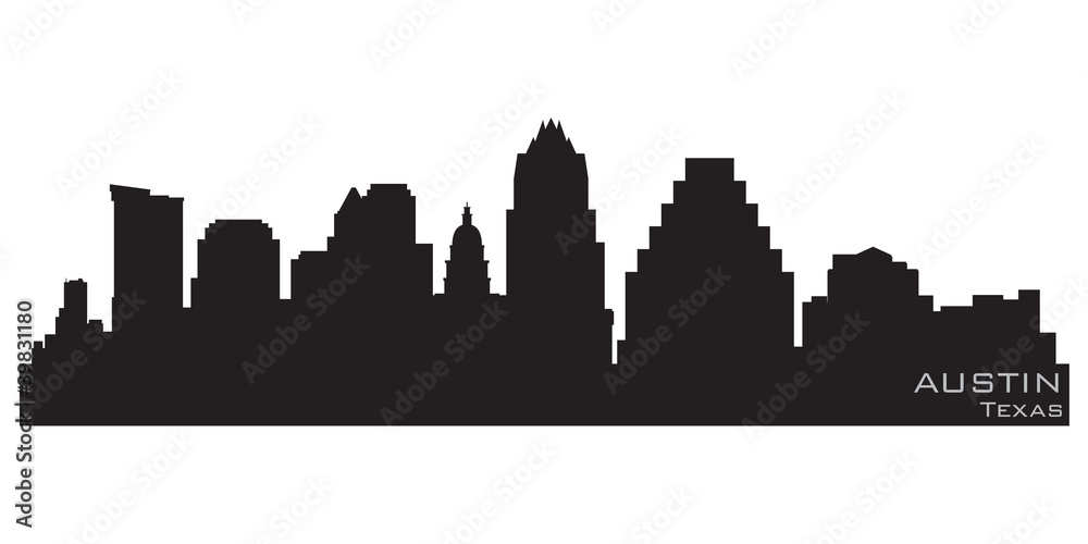 Austin, Texas skyline. Detailed vector silhouette