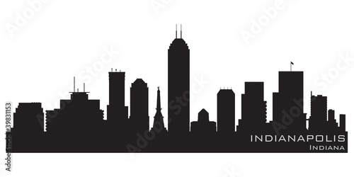 Indianapolis, Indiana skyline. Detailed vector silhouette photo