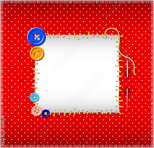 Polka dot pattern with stitched buttons
