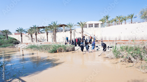 baptized people in Jesus Christ baptism site in Jordan River