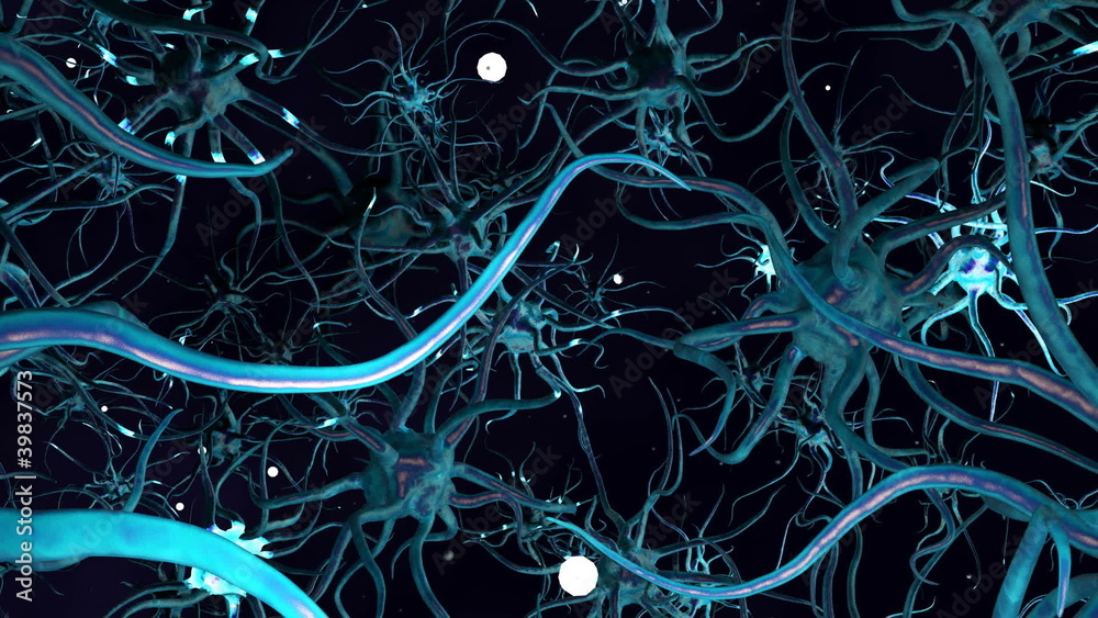 CG Digital Graphic of Network of Neuron Cells