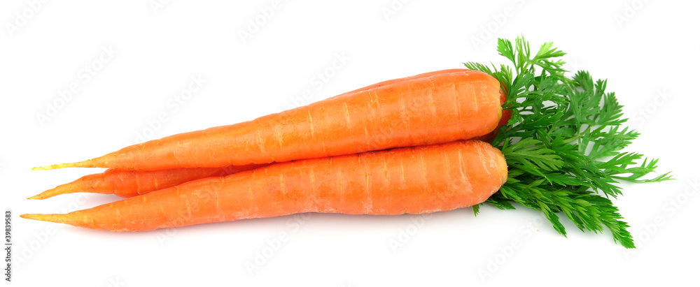 Obraz na płótnie Sweet carrots with leafs w salonie