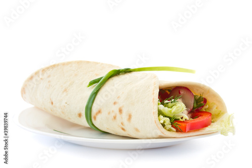 pita bread stuffed with vegetables