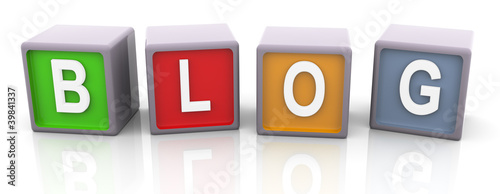 3d colorful text 'blog'