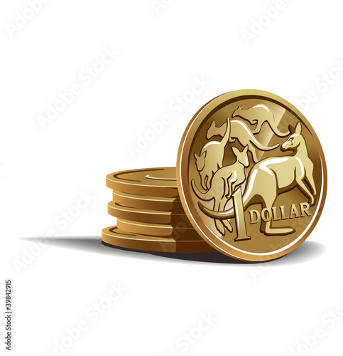 Australian dollar coins vector illustration