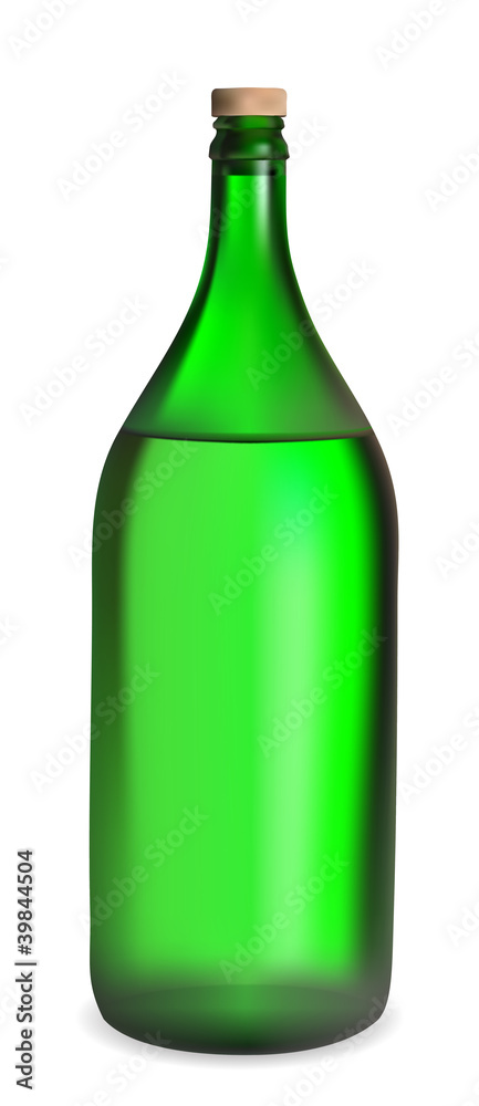 large green bottle with white wine large green bottle with white wine
