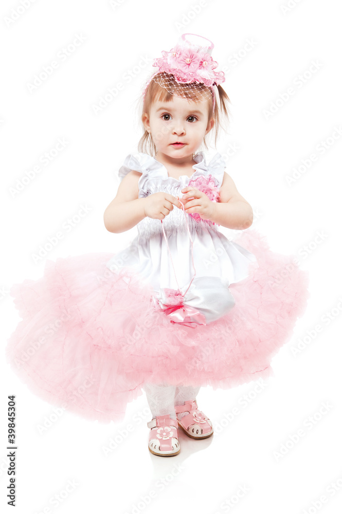 Portrait of a young girl in beautiful pink dress Portrait of a young girl in beautiful pink dress