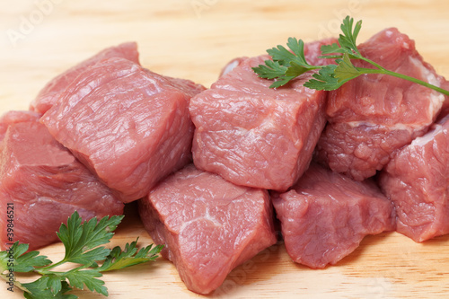Fresh Raw meat on a cutting board