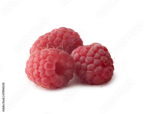 Fresh raspberry on a white backgroundand