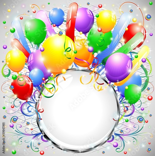 Compleanno Palloncini e Cornice-Birthday Balloons Crystal Frame