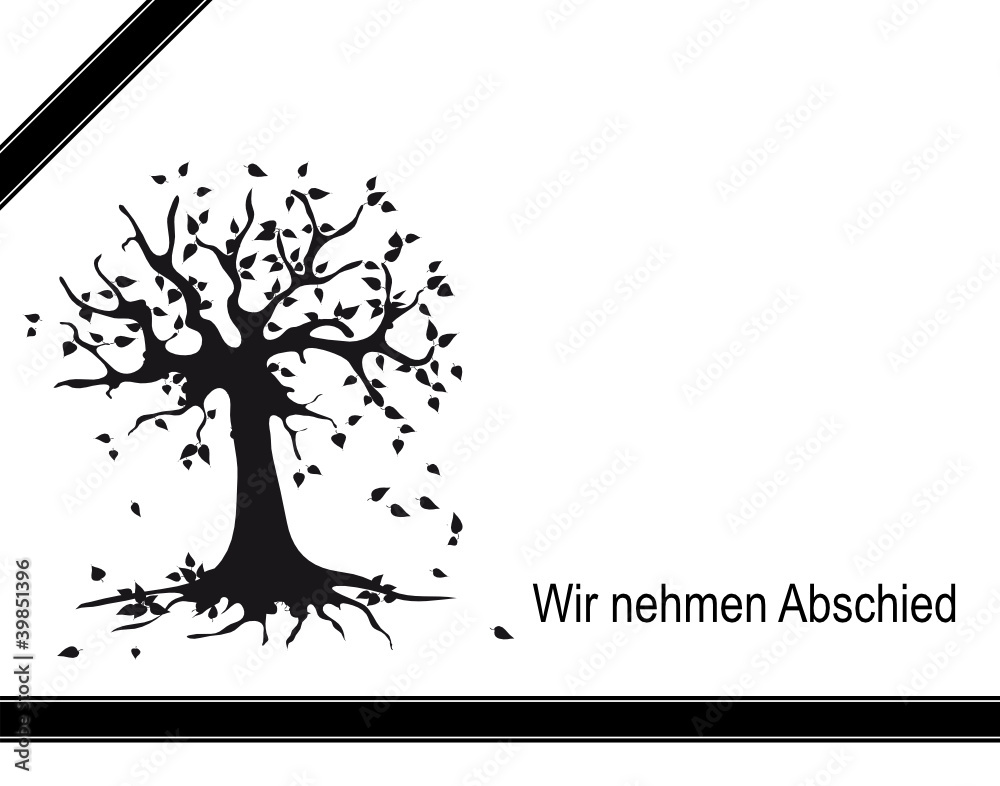"wir nehmen Abschied" Trauerkarte Stock Vector  Adobe Stock
