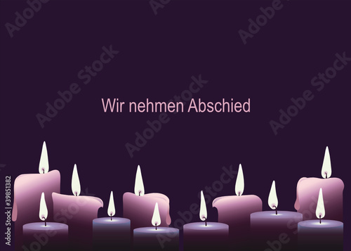 "Brennende Kerzen" Trauerkarte