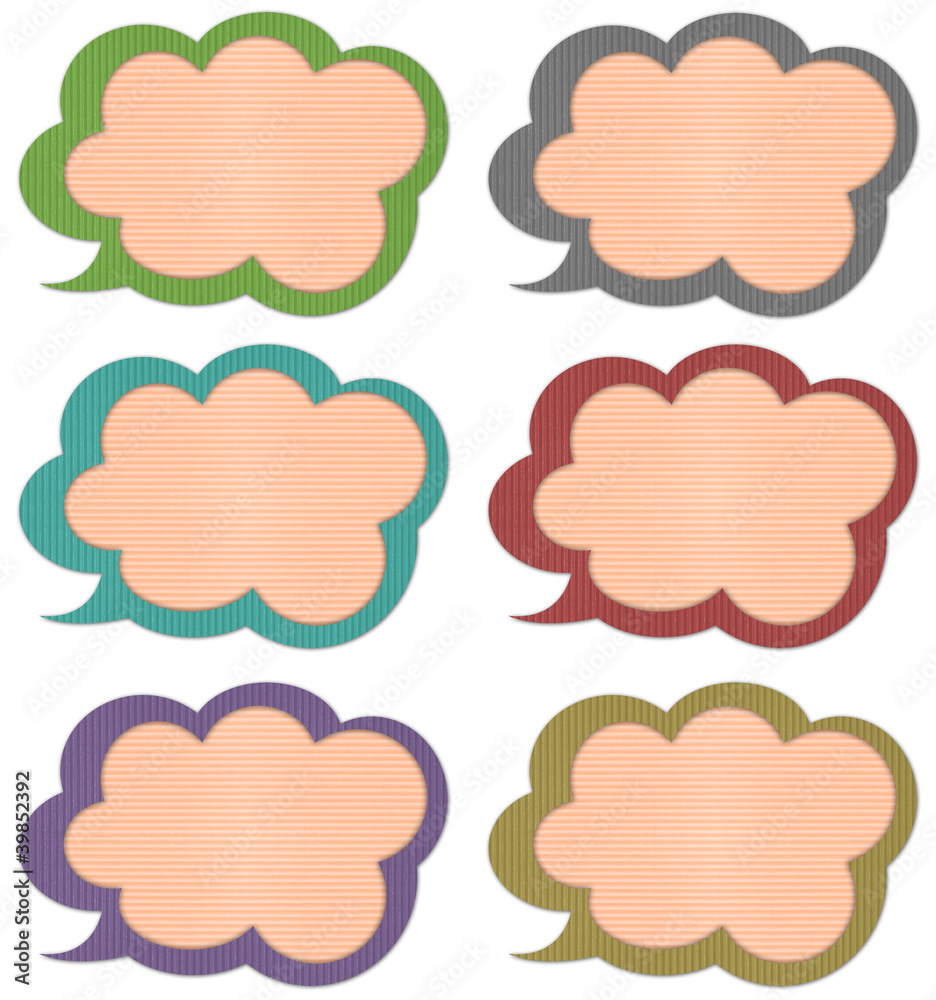 chat & idea, talk icons, signs,label with Corrugated paper craft chat & idea, talk icons, signs,label with Corrugated paper craft