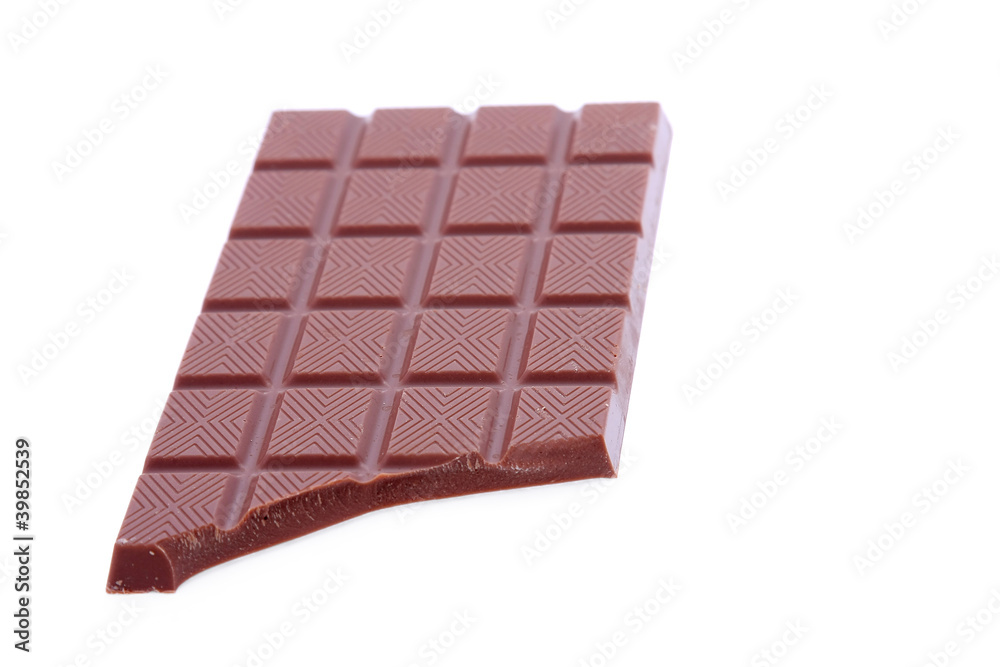 chocolate pieces islated on a white background chocolate pieces islated on a white background