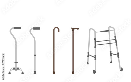 Set of senior walking sticks