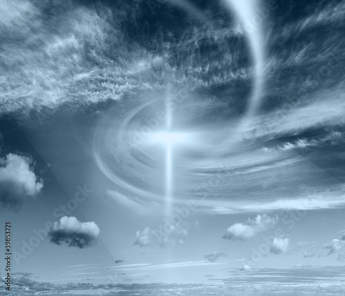 Christian cross against the sky
