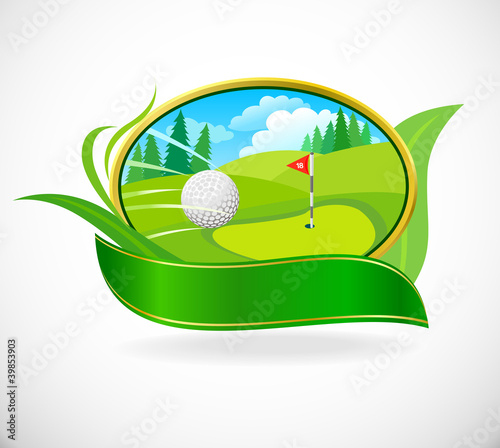 Golf Ball And  Beautiful Golf Club