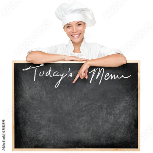 Photography Menu sign chef