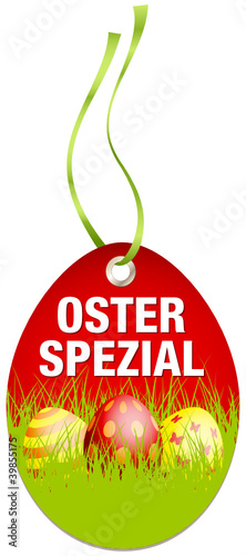 Hangtag Osterspezial Ostereier rot