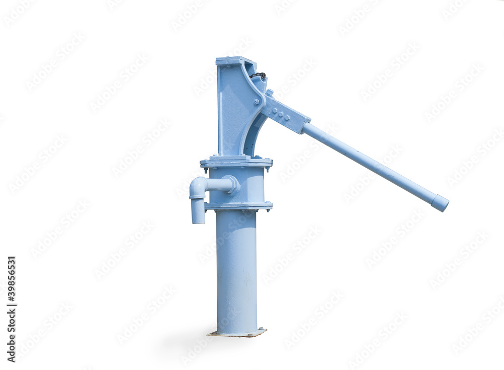 Vintage  water pump, isolated on white