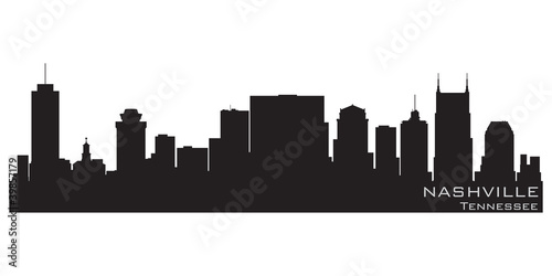 Nashville  Tennessee skyline. Detailed vector silhouette
