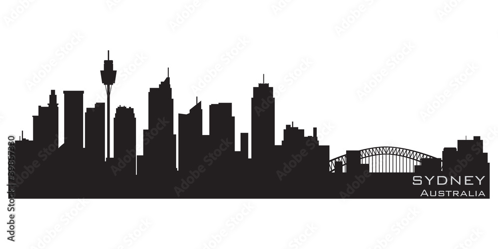 Sydney, Australia skyline. Detailed vector silhouette