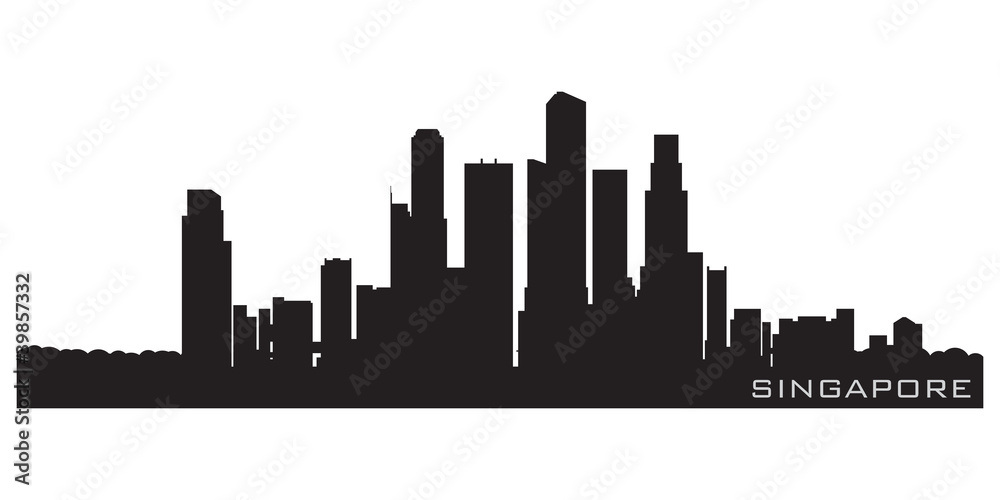 Singapore, Asia skyline. Detailed vector silhouette