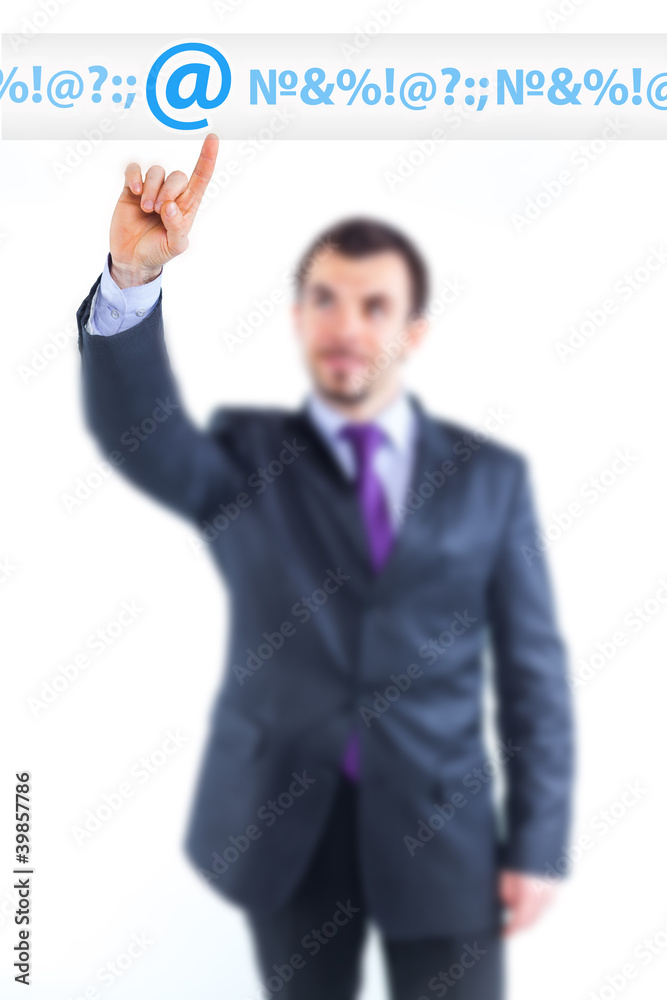 business man pointing to internet graph business man pointing to internet graph
