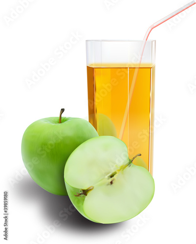 Apples and juice glass
