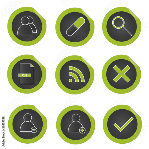 Buttons Grün Schwarz