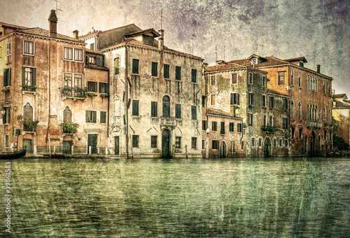 Vintage architecture on Grand canal in Venice, Italy.