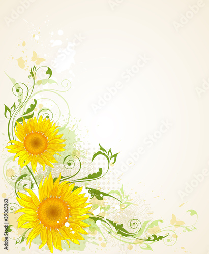 Fototapeta Naklejka Na Ścianę i Meble -  background with sunflower