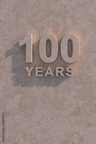 100 years 3d text