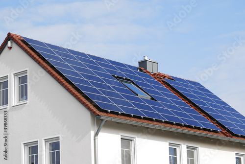 Modern House Roof With Solar Panels