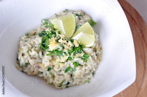 Risotto with parsley and lime
