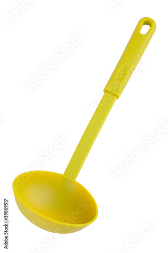 Fototapeta Green plastic kitchen spoon