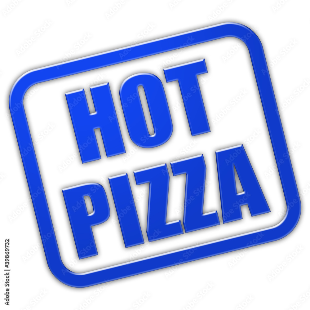 Stempel blau glas HOT PIZZA