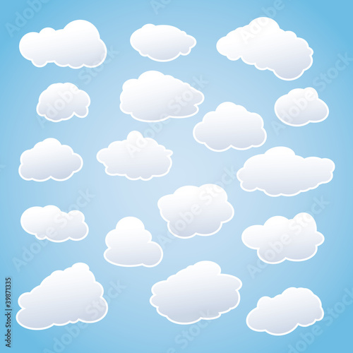 wolken wolke himmel blau sommer klima set sammlung vektor