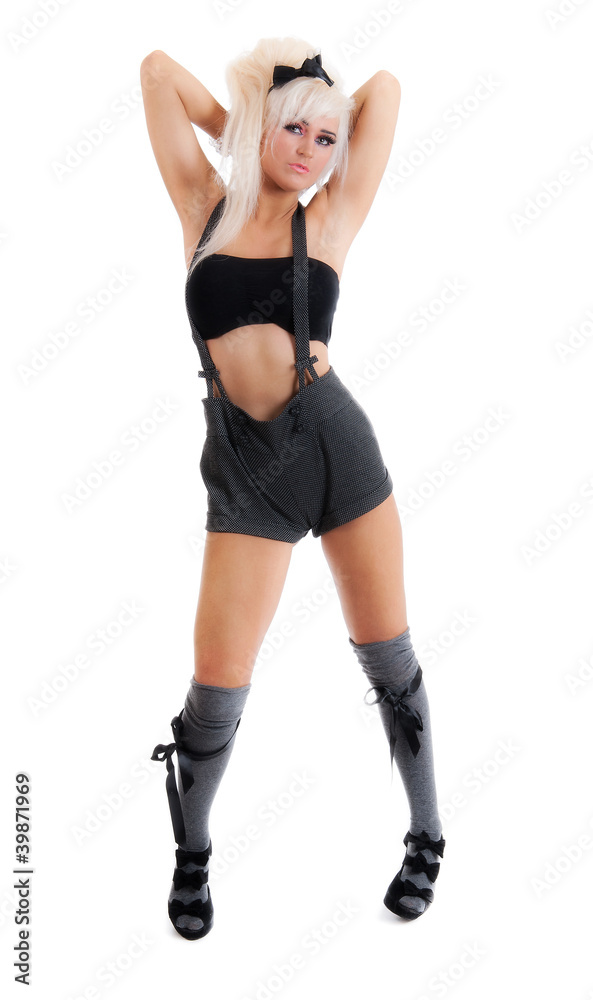 Sexy young female isolated against white Sexy young female isolated against white