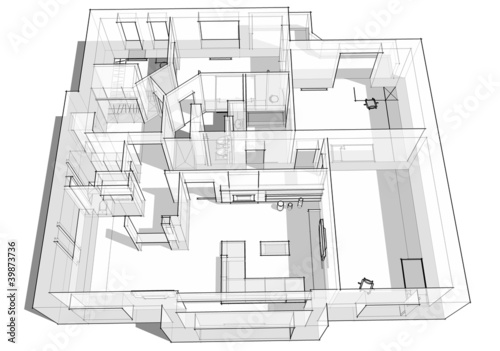 3d apartment sketch © LALSSTOCK