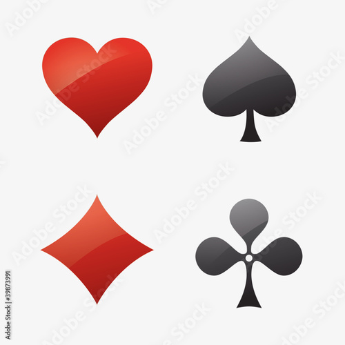 icon ass kreut karo pik poker mau-mau karten spiel casino herz photo